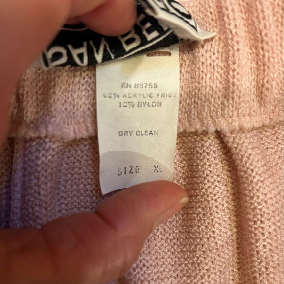 Vintage San Remo 4 Piece Pink Knit Pant Suit Cardigan Pant Skirt Tank Size XL - Picture 10 of 15